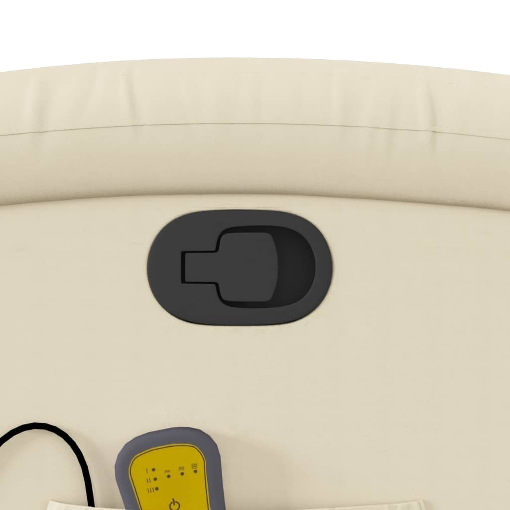 Emaga Rozkładany fotel masujący, kremowe, sztuczna skóra